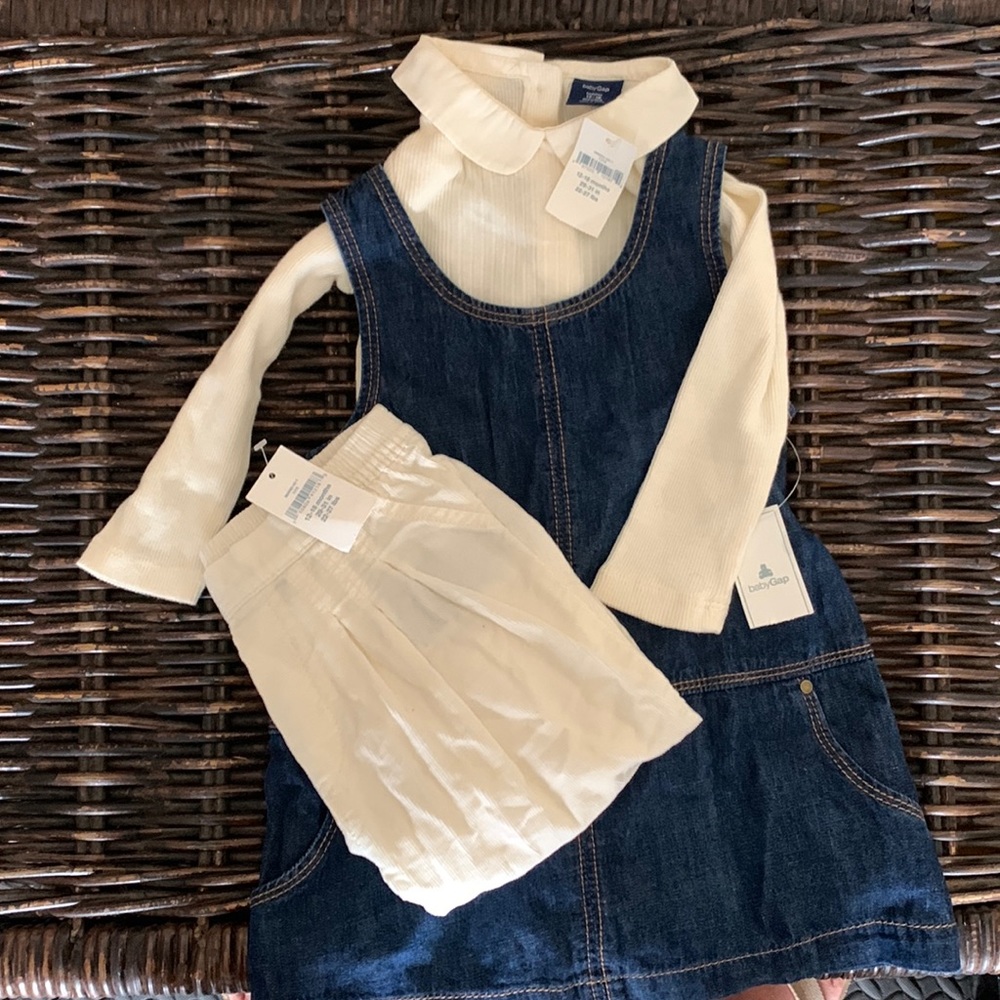 Baby Gap, three pieces (dress, shirt, pants), 12-18 months